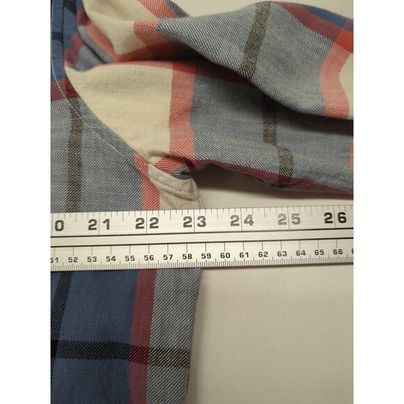Gap Standard Fit Flannel Blue,  Red, Cream Size Large - Picture 7 of 10